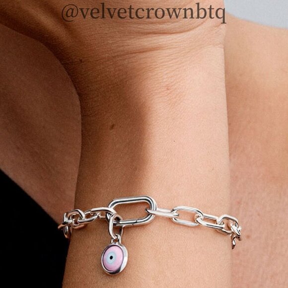 Pandora Engravable Evil Eye Murano Glass Mini Dangle Charm - Picture 2 of 2